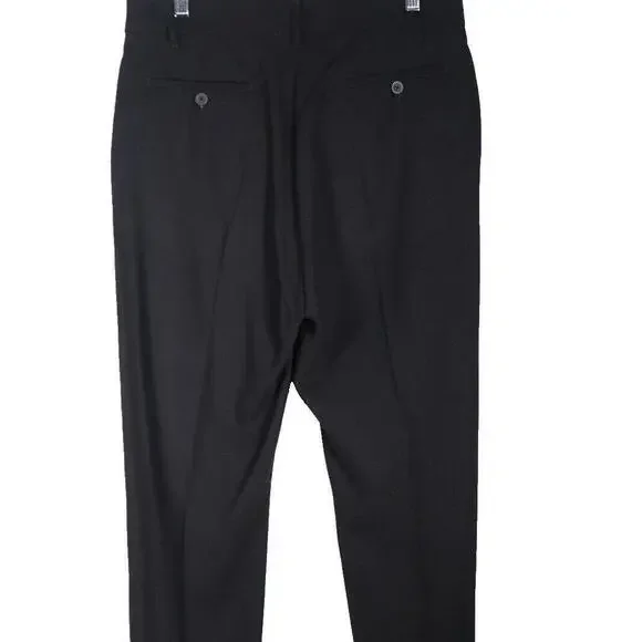 Rick Owens Women's Size 6 Black Cropped Trousers Pants Dress High Rise 100% Wool - Picture 9 of 15